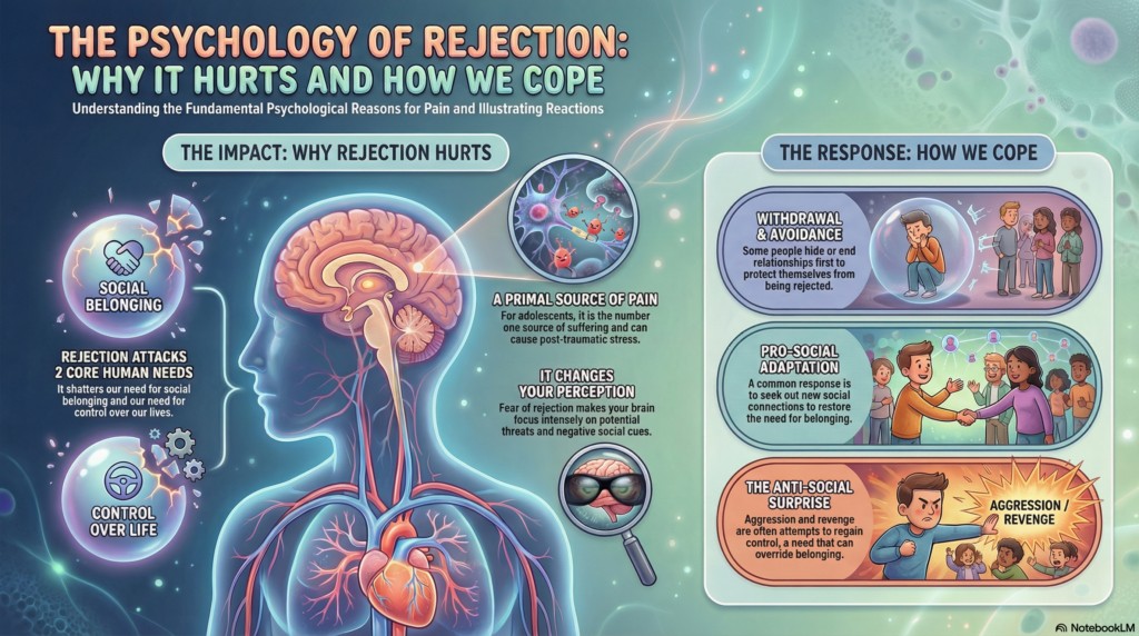 Coping strategies for social rejection, Neuroscience of emotional pain, Overcoming fear of judgment, Building social confidence, Psychological resilience techniques