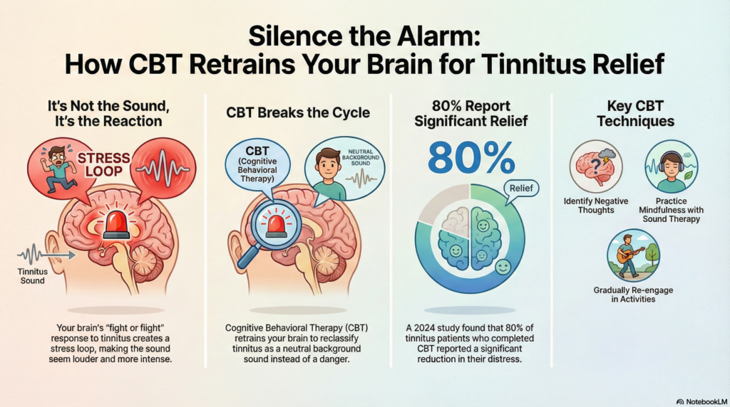 Tinnitus Treatment, Tinnitus Maskers, Tinnitus Retraining Therapy, TRT, CBT for Tinnitus, Hearing Aids for Tinnitus, Tinnitus Cure Research, Somatic Tinnitus, Pink Noise Therapy, Tinnitus Habituation, Treble Health, Neuromod Lenire, Neosensory, Bimodal Stimulation, The Mixing Point, Hyperacusis Treatment, Stop Ringing in Ears, Dr Ben Thompson, Sleep Buds for Tinnitus, Tinnitus Functional Index