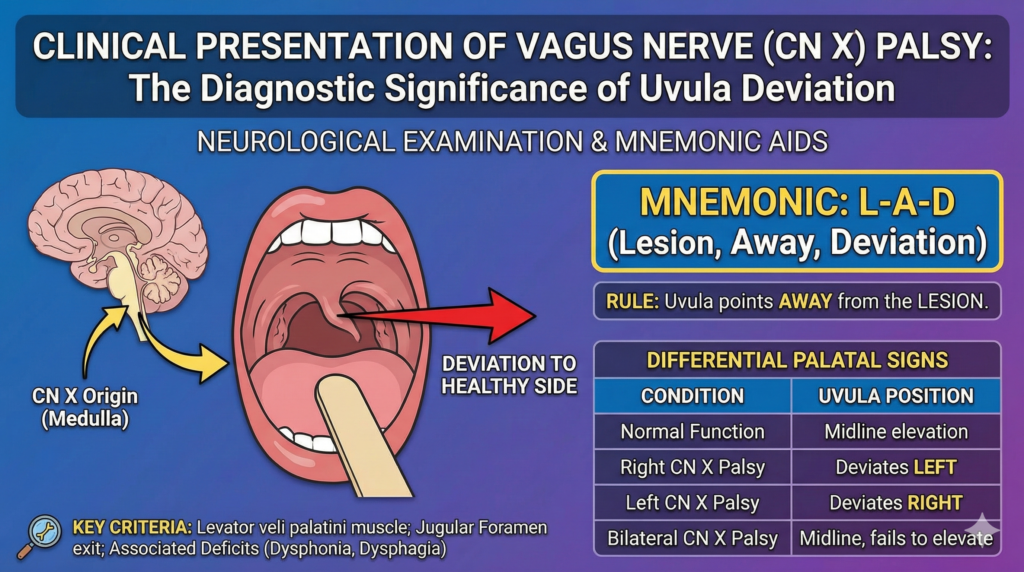 Clinical Presentation of Vagus Nerve (CN X) Palsy The Diagnostic Significance of Uvula Deviation