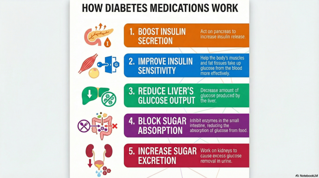 Five Ways Diabetes Meds Work