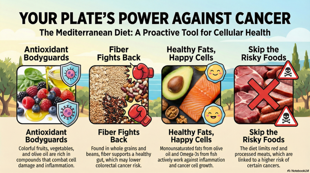 Mediterranean Diet, Cancer Prevention, Oncology Nutrition, Anti-Inflammatory Diet, Gut Microbiome, Polyphenols, Extra Virgin Olive Oil, Cancer Survivorship, Oxidative Stress, Plant-Based Nutrition, Nutritional Biochemistry, Dr. Belh Clinical Analysis, Evidence-Based Medicine